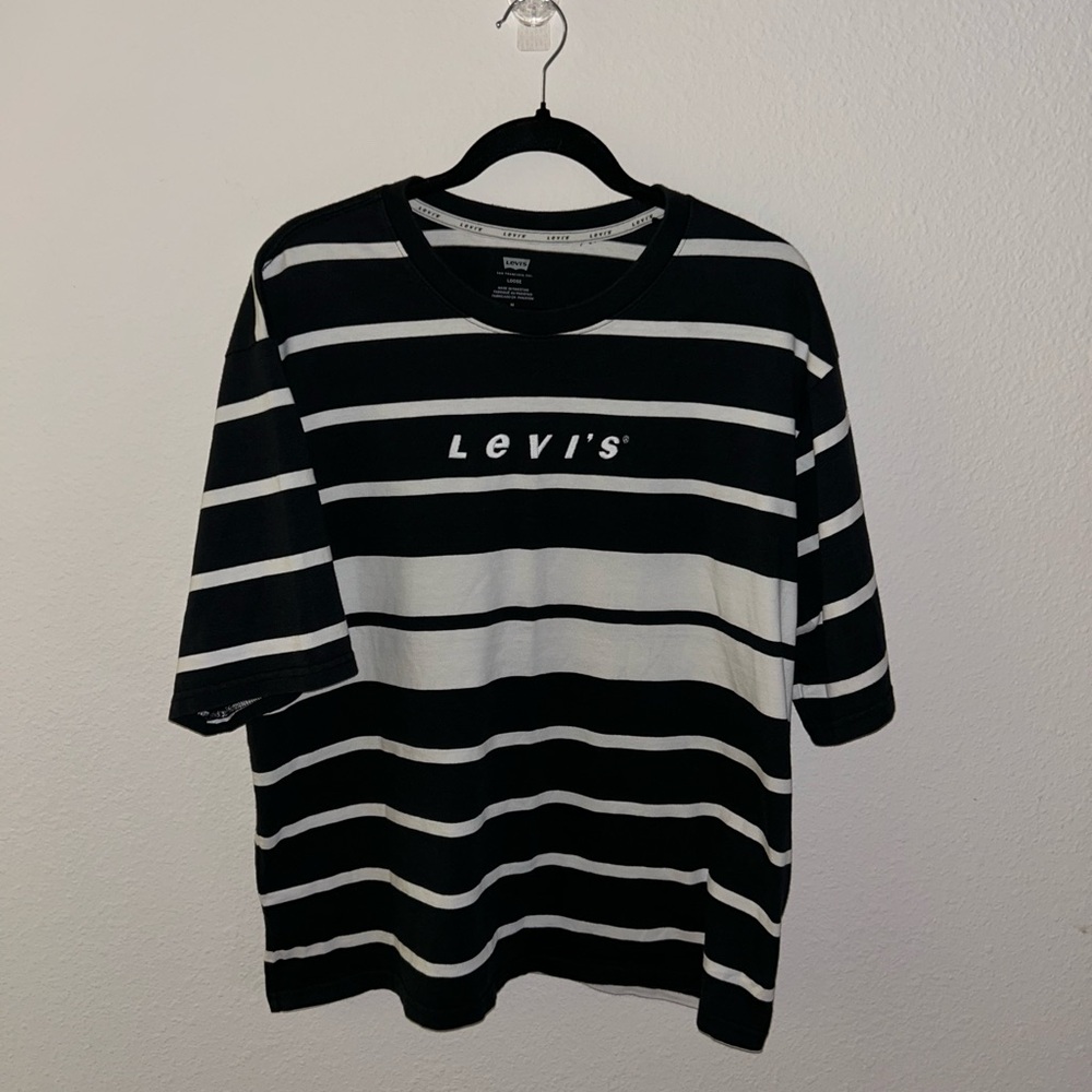 Levi's Black and White Striped T-Shirt